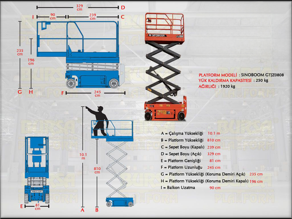 10 Metre Akl Makasl Manlift Platform