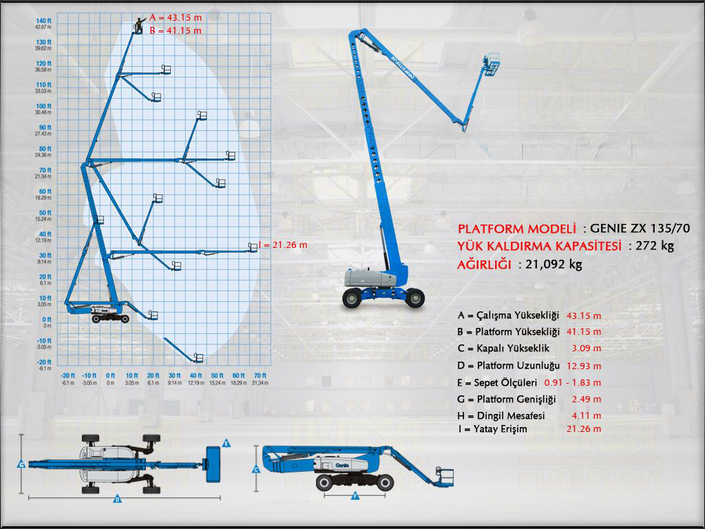 43 Metre Dizel Eklemli Manlift Platform