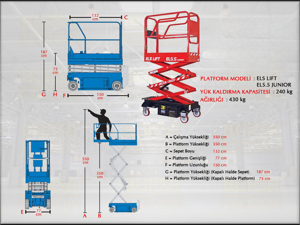 5.5 Metre Akl Makasl Manlift Platform